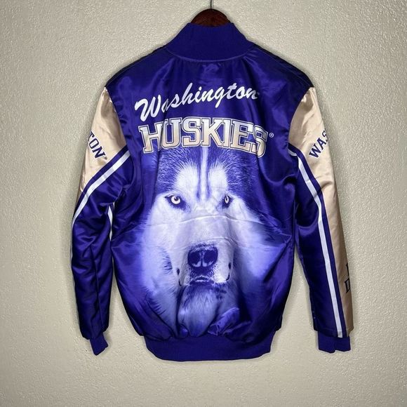 Vintage UW Huskies Rose Bowl Satin Bomber Jacket Small - Picture 1 of 4
